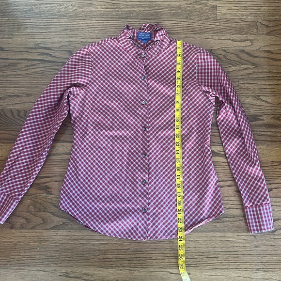 Pendleton Tartan Tidings Plaid Ruffle Collar Button Up Shirt Size 4 - Picture 5 of 9